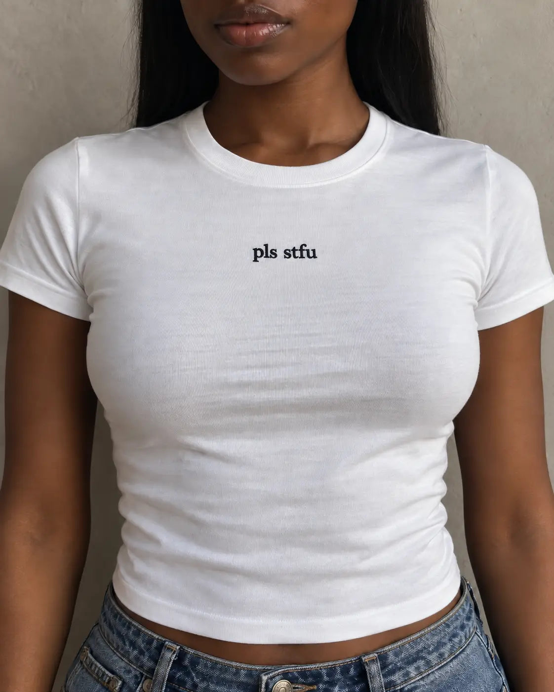 pls stfu baby tee