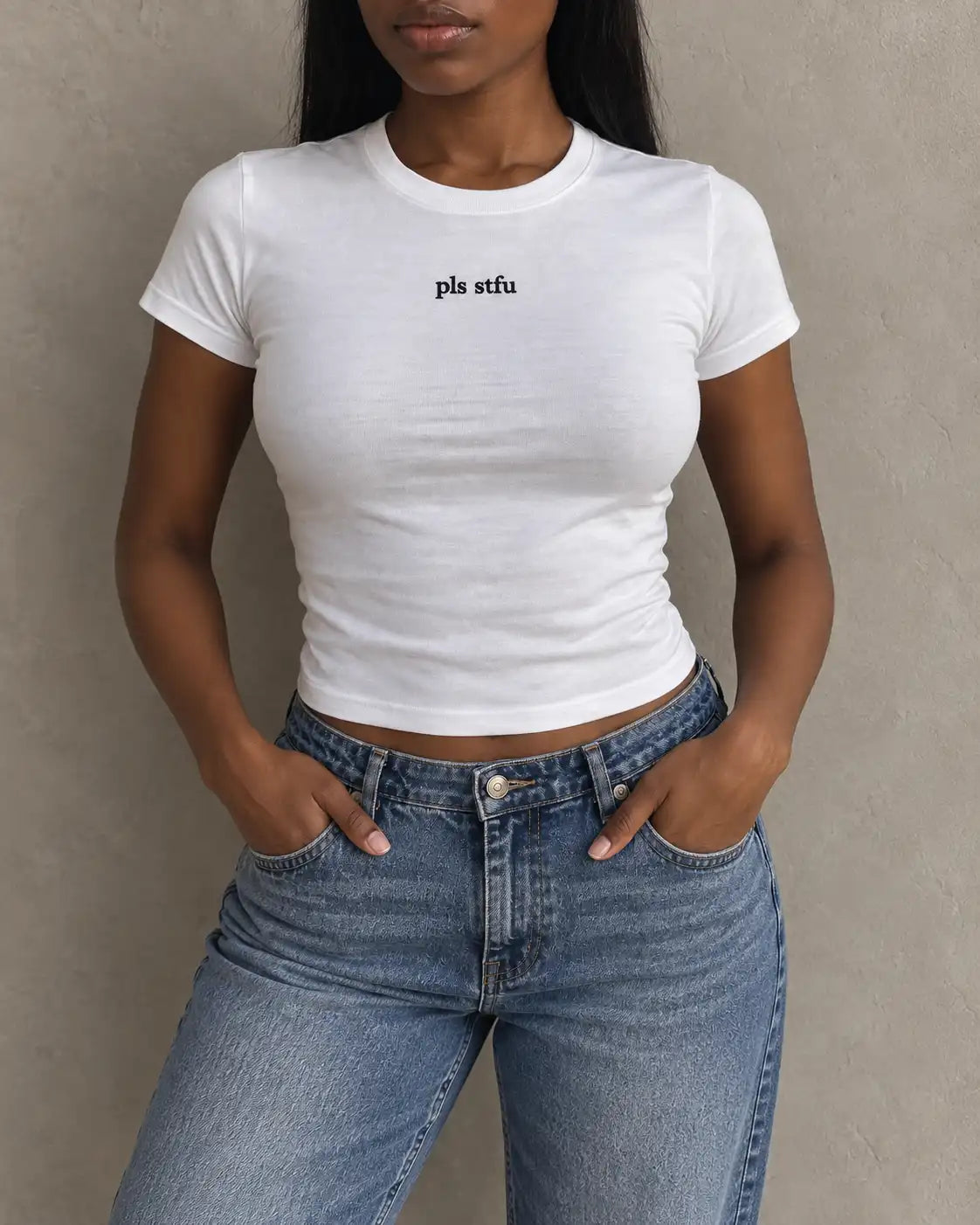 pls stfu baby tee