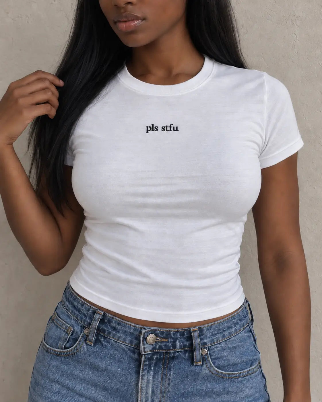 pls stfu baby tee