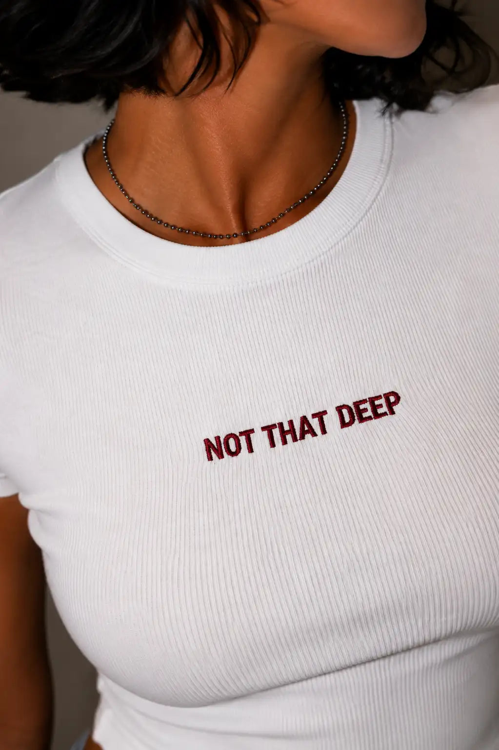 Not That Deep cropped graphic tee by Kindly Rude