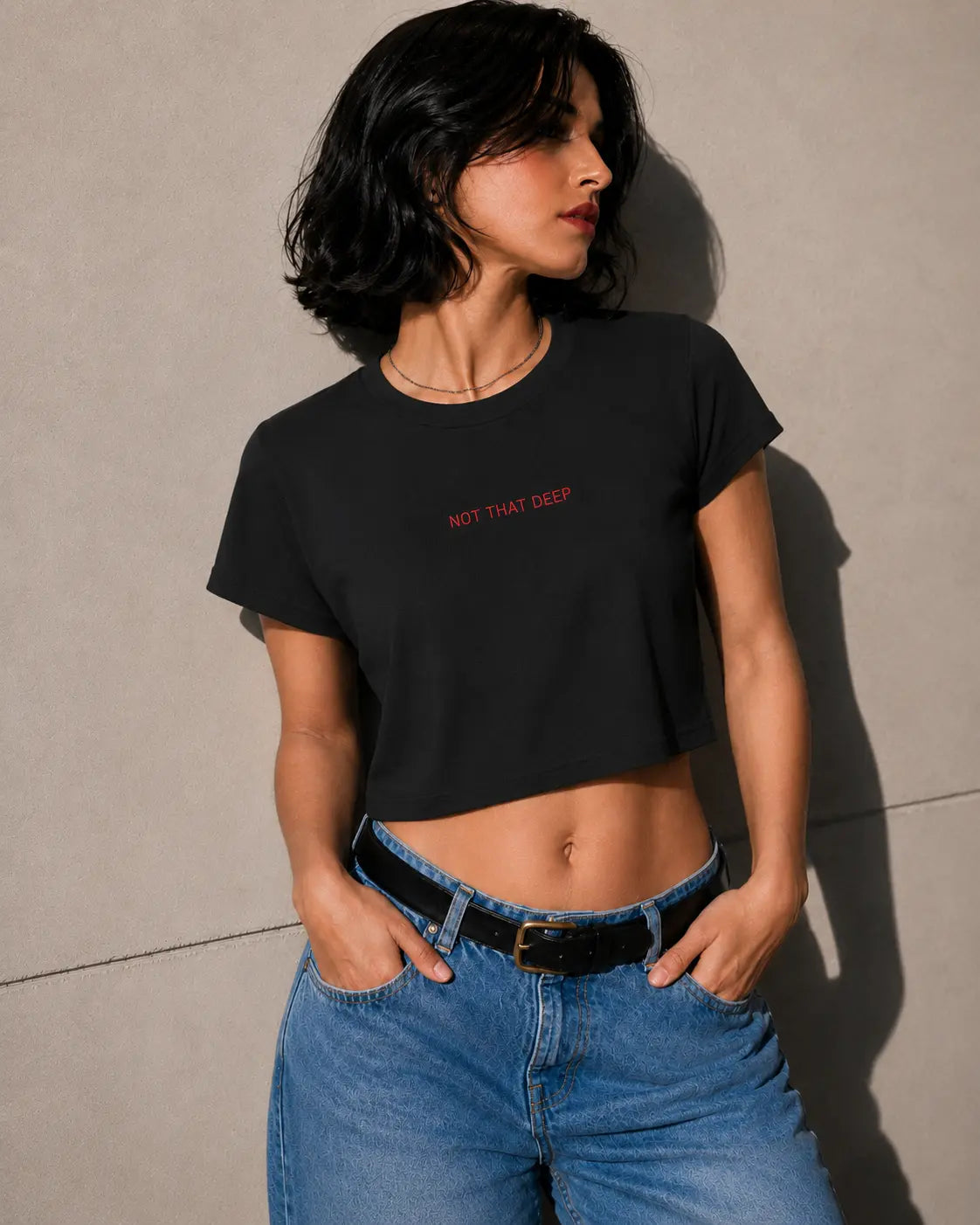 Not That Deep cropped graphic tee by Kindly Rude