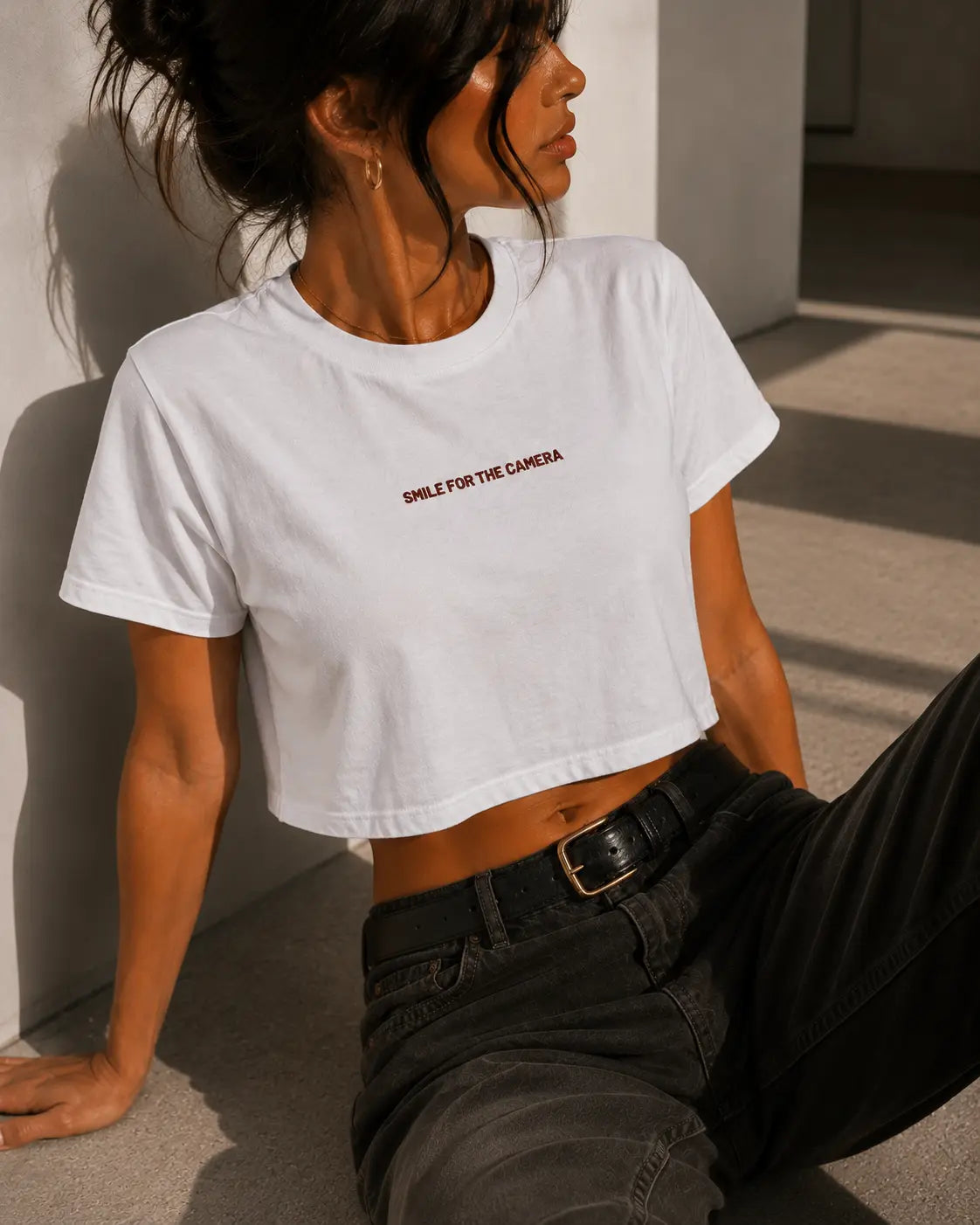 Smile For The Camera cropped graphic tee by Kindly Rude