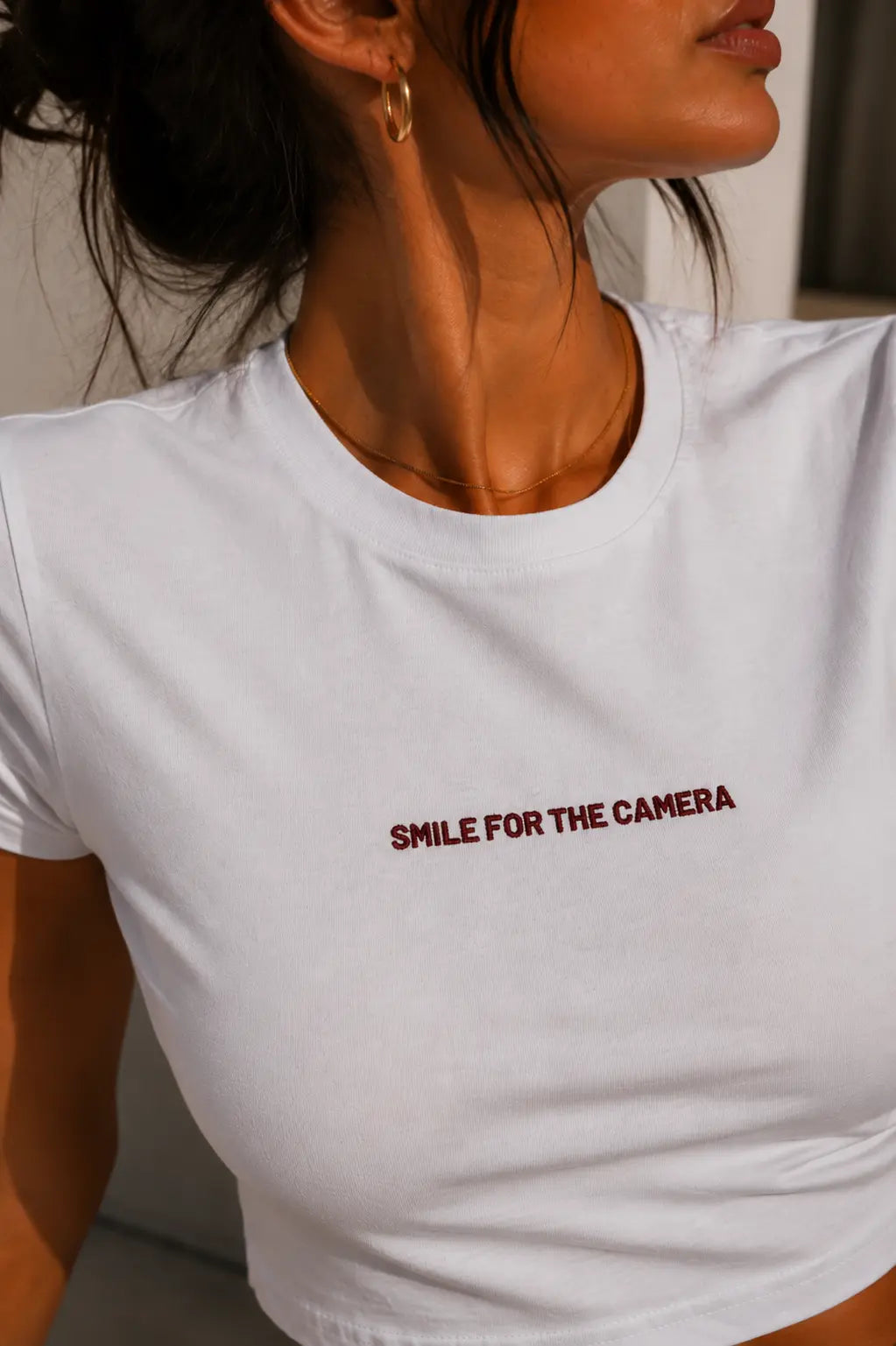 Smile For The Camera cropped graphic tee by Kindly Rude