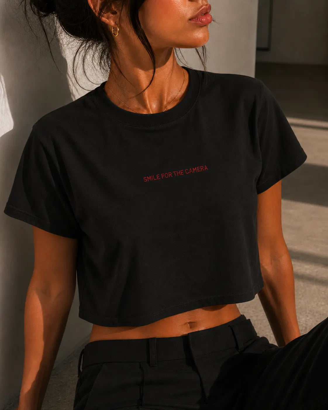 Smile For The Camera cropped graphic tee by Kindly Rude